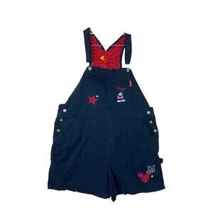 Vintage Mickey Shortalls women's 18/20 1x 2x navy blue red bandana travel overal